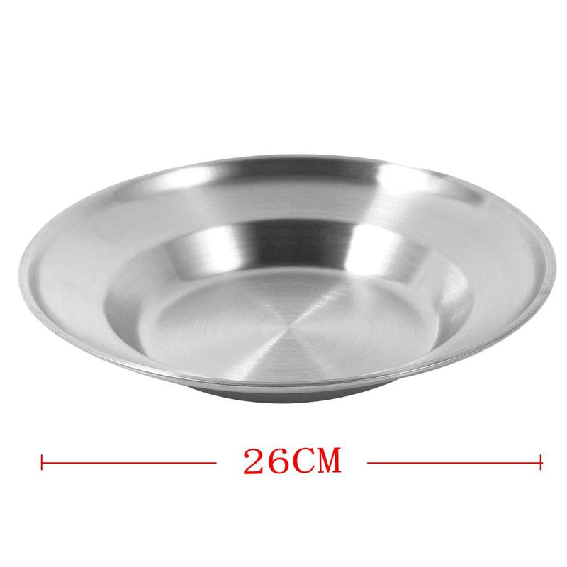 Silver Stainless Steel Salad Bowl Serving Bowl Mixing Bowl 26 cm