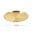 Gold Plated Stainless Steel Serving Dish Plate Round Tray 14 cm