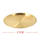 Gold Plated Stainless Steel Serving Dish Plate Round Tray 17 cm