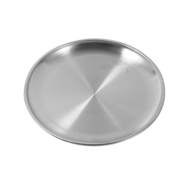 Silver Stainless Steel Serving Dish Plate Round Tray 17 cm