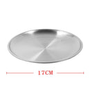 Silver Stainless Steel Serving Dish Plate Round Tray 17 cm