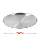 Silver Stainless Steel Serving Dish Plate Round Tray 20 cm