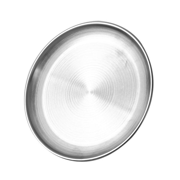 Silver Stainless Steel Serving Dish Plate Round Tray 23 cm