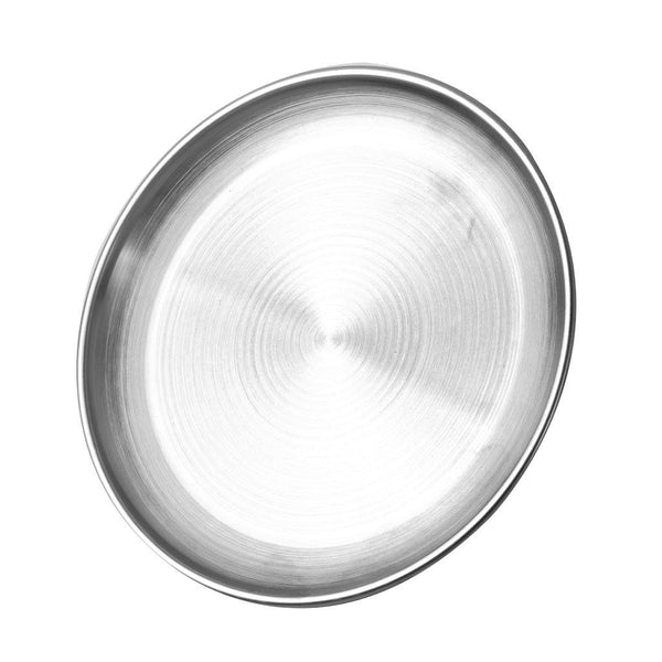 Silver Stainless Steel Serving Dish Plate Round Tray 26 cm