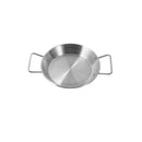 Stainless Steel Wok Pan Flat Karahi Paella Pan with Handles 16 cm