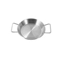 Stainless Steel Wok Pan Flat Karahi Paella Pan with Handles 18 cm