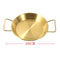 Gold Plated Stainless Steel Wok Pan Flat Karahi Paella Pan with Handles 30 cm