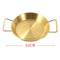 Gold Plated Stainless Steel Wok Pan Flat Karahi Paella Pan with Handles 32 cm