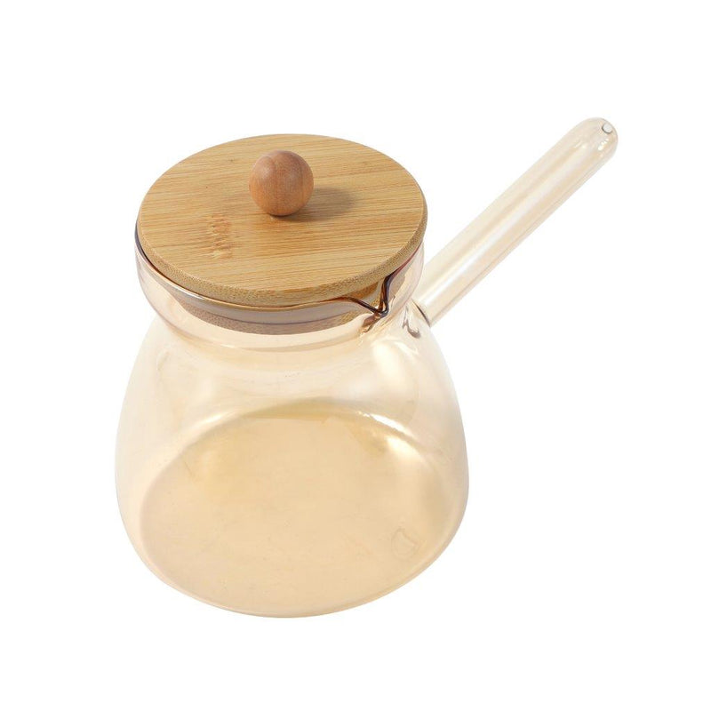 Middle Eastern Champagne Glass Coffee Pot warmer with Wooden Lid