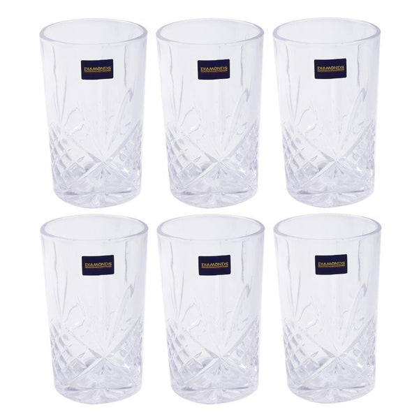 Premium Lead Free Glass Tumblers Set of 6 Pcs