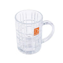 Premium Lead Free Glass Drinking Mug Tumbler with Handle Set of 2 Pcs