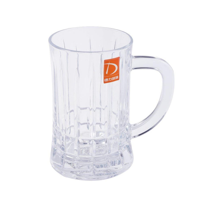 Premium Lead Free Glass Drinking Mug Tumbler with Handle Set of 2 Pcs