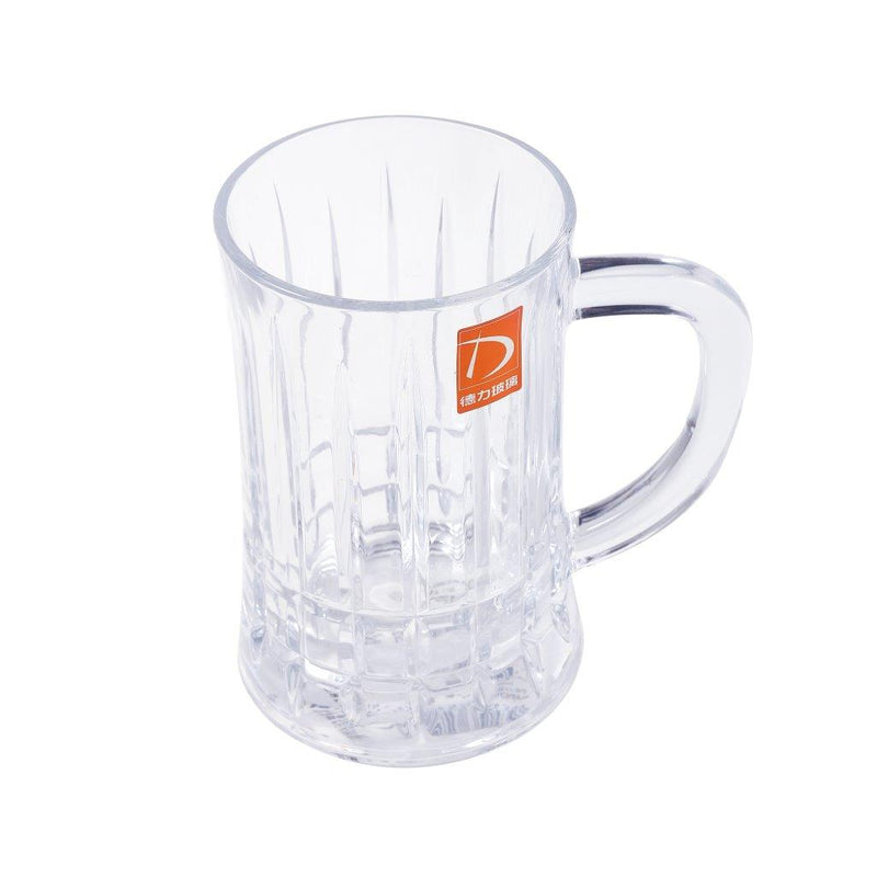 Premium Lead Free Glass Drinking Mug Tumbler with Handle Set of 2 Pcs