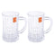 Premium Lead Free Glass Drinking Mug Tumbler with Handle Set of 2 Pcs