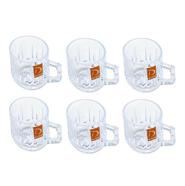 Premium Lead Free Glass Tea Cup Set of 6 pcs