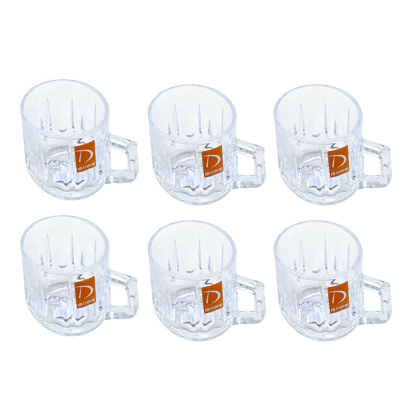 Premium Lead Free Glass Tea Cup Set of 6 pcs