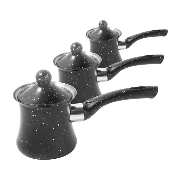 Abstract Design Stainless Steel Coffee Pot Decanter and Coffee Maker Percolator Black Set of 3 Pcs 350ml/450ml/550ml