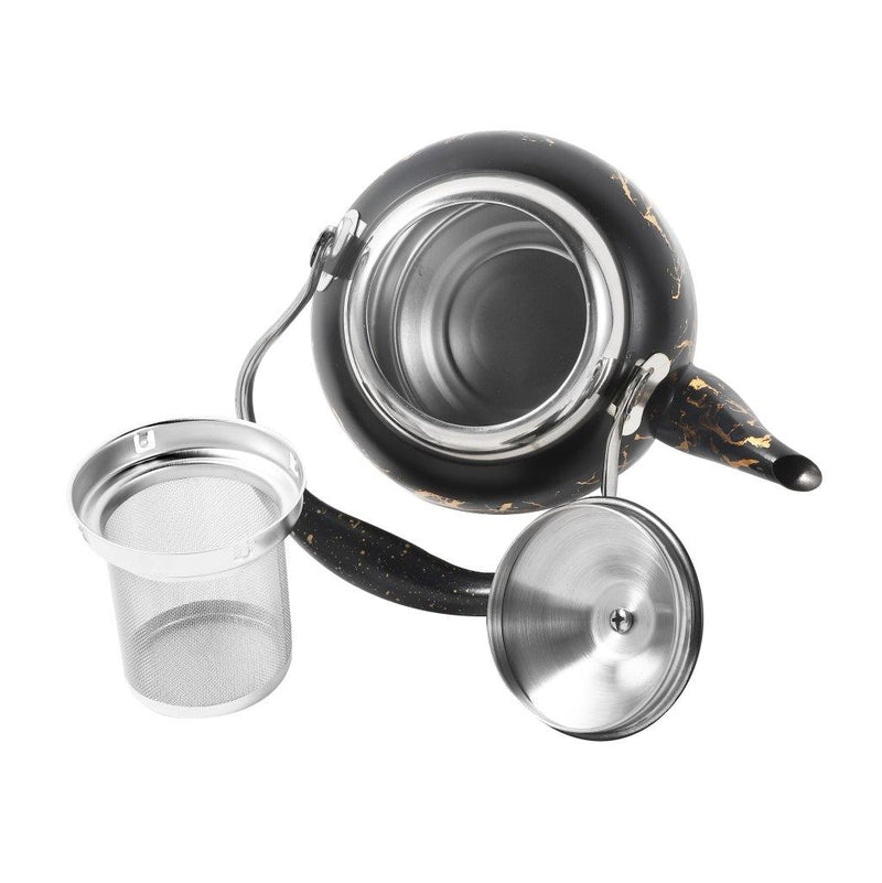 High Grade Abstract Design Stainless Steel Stovetop Tea Pot Kettle 1 Litre