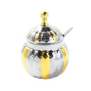 High Grade Stainless Steel Sugar Pot with Lid and Spoon 10 cm