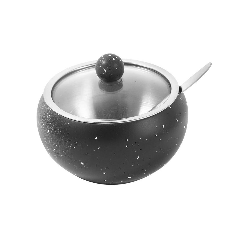 High Grade Stainless Steel Sugar Pot with Lid and Spoon 10 cm