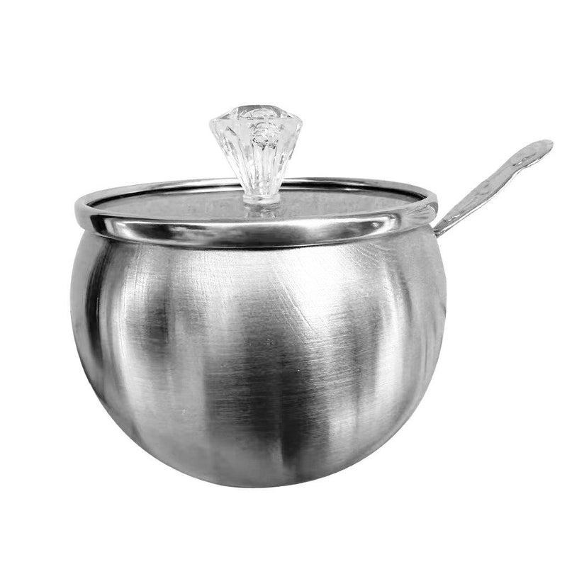 High Grade Stainless Steel Sugar Pot with Lid and Spoon 10 cm