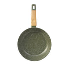 Grey Granite Non Stick Marble Coated Die Cast Aluminium Fry Pan Induction Wooden Handle  20 cm