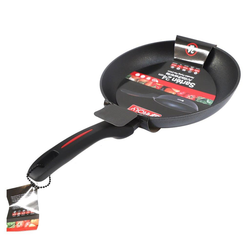 Black Granite Non Stick Marble Coated Die Cast Aluminium Fry Pan Induction Silicone Handle  20 cm