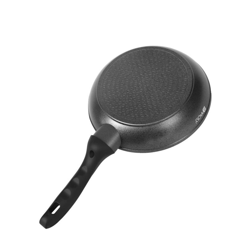 Black Granite Non Stick Marble Coated Die Cast Aluminium Fry Pan Induction Silicone Handle  20 cm