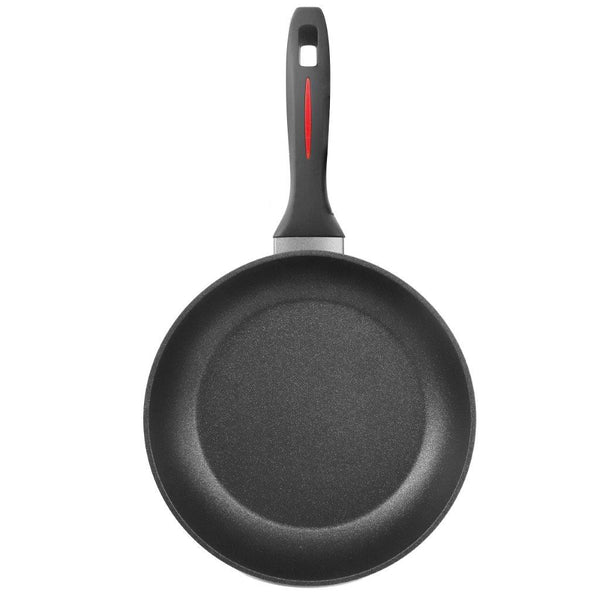 Black Granite Non Stick Marble Coated Die Cast Aluminium Fry Pan Induction Silicone Handle  22 cm