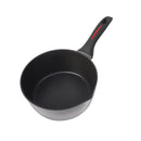 Black Granite Non Stick Marble Coated Die Cast Aluminium Saucepan with Lid  Induction Silicone Handle  20 cm