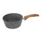 Grey Granite Non Stick Marble Coated Die Cast Forged Aluminium Milk Pan Induction Wooden Handle 20 cm