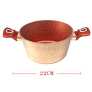 Gold Granite Non Stick Marble Coated Die Cast Forged Aluminium Casserole Induction Bakelite Handle  22 cm