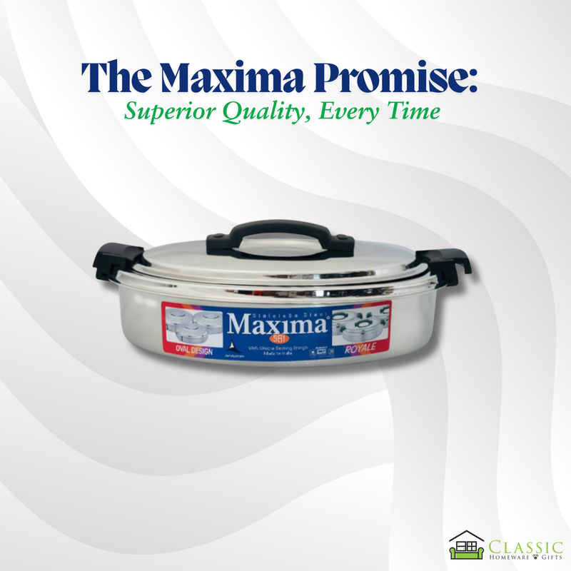 Stainless Steel Maxima Oval Hot Pot Set 3500ml 5000ml 7500ml
