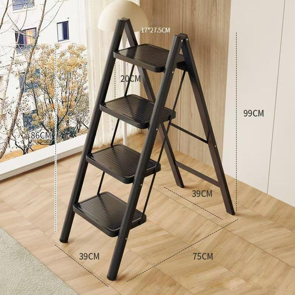 Folding Ladder 4 Tier Stool Portable Non-slip Home Kitchen Step Stool