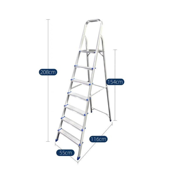 Aluminium Multipurpose Folding 7 Step Ladder Kitchen Household Tool