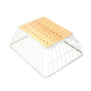 Deco White Metal Fruit Basket Fruit Bowl Wooden Base 32*26*12.1 cm