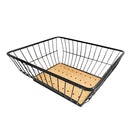 Deco White Metal Fruit Basket Fruit Bowl Wooden Base 32*26*12.1 cm