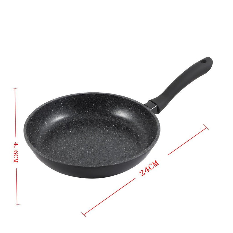 Chef and Cook Non Stick Frypan Marble Coated Die Cast Aluminium Black Induction  24cm