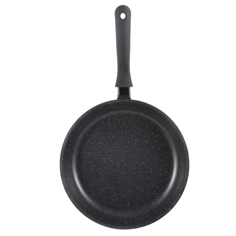 Chef and Cook Non Stick Frypan Marble Coated Die Cast Aluminium Black Induction 30cm