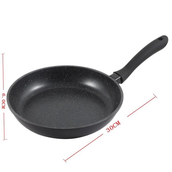 Chef and Cook Non Stick Frypan Marble Coated Die Cast Aluminium Black Induction 30cm