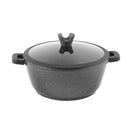 Chef and Cook Non Stick Casserole Marble Coated Die Cast Aluminium Grey Induction 24cm