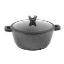 Chef and Cook Non Stick Casserole Marble Coated Die Cast Aluminium Grey Induction 28cm