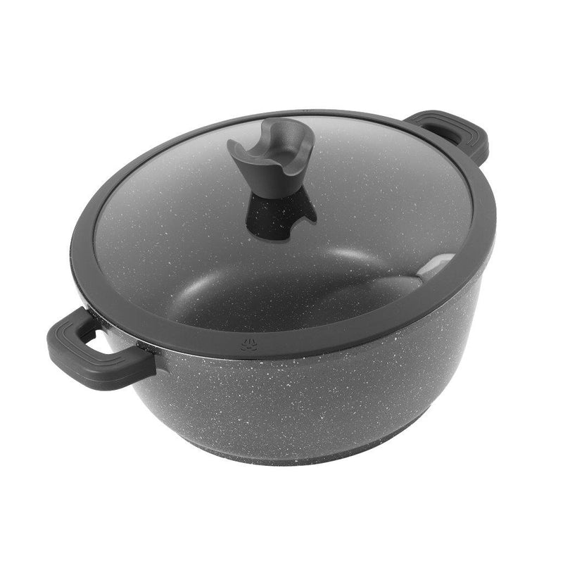 Chef and Cook Non Stick Casserole Marble Coated Die Cast Aluminium Grey Induction 8.5L 32cm