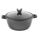 Chef and Cook Non Stick Casserole Marble Coated Die Cast Aluminium Grey Induction 36cm