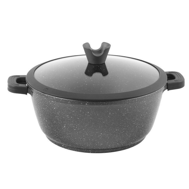 Chef and Cook Non Stick Casserole Marble Coated Die Cast Aluminium Grey Induction 36cm