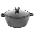 Chef and Cook Non Stick Casserole Marble Coated Die Cast Aluminium Grey Induction 40cm