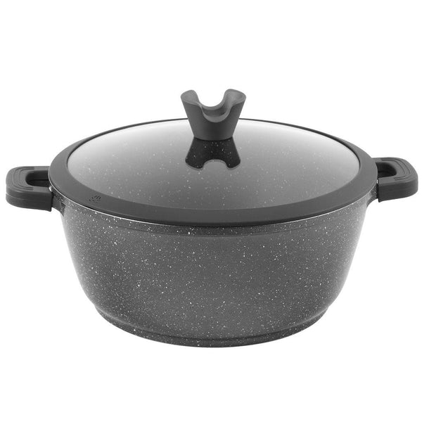 Chef and Cook Non Stick Casserole Marble Coated Die Cast Aluminium Grey Induction 40cm