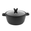 Chef and Cook Non Stick Casserole Marble Coated Die Cast Aluminium Black Induction 28cm