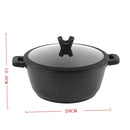 Chef and Cook Non Stick Casserole Marble Coated Die Cast Aluminium Black Induction 28cm