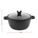 Chef and Cook Non Stick Casserole Marble Coated Die Cast Aluminium Black Induction 8.5L 32cm